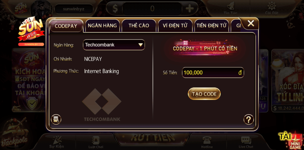 Game bài đổi thưởng sunwin - sun win Codepay sunwin - nạp tiền trong vòng 1 nốt nhạc